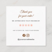 Carte De Visite Carré Chef Kitten Thank you (Dos)