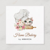 Carte De Visite Carré Chef Kitten Thank you (Devant)