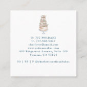 Carte De Visite Carré Chef pâtissier Baker Aquarelle Outils Baker (Dos)