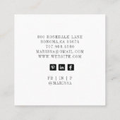 Carte De Visite Carré Chef pâtissier Cupcake Baker (Dos)