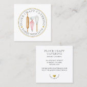 Carte De Visite Carré Chef pâtissier Dessert Traiteur Baker's Tools (Devant / Derrière)