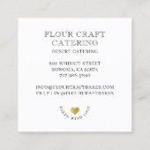 Carte De Visite Carré Chef pâtissier Dessert Traiteur Baker's Tools (Dos)