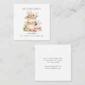 Carte De Visite Carré Chef pâtissier Élégant Cuisinier (Devant / Derrière)