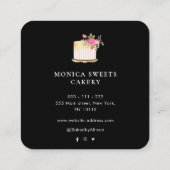 Carte De Visite Carré chef pâtissier moderne et élégant (Dos)