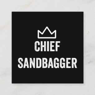 Carte De Visite Carré Chef Sandbagger Golf mème Bjj Chess Sandbag