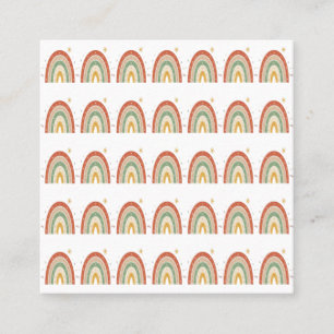 Carte De Visite Carré Chemise à col avec motif arc-en-ciel bohème