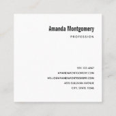 Carte De Visite Carré Chemise d'aquarelle de Noël avec Holly (Dos)