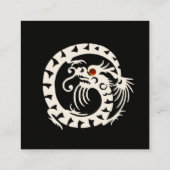 Carte De Visite Carré CHÊNE BLANCHE NOIR DRAGON ROUGE RUBY Gemstone (Dos)