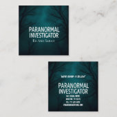 Carte De Visite Carré Chercheur paranormal Forêt foncée (Devant / Derrière)