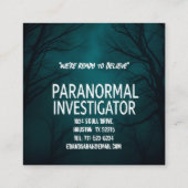 Carte De Visite Carré Chercheur paranormal Forêt foncée (Dos)