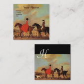 Carte De Visite Carré CHEVAL MONogramme (Devant / Derrière)