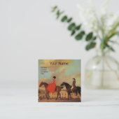 Carte De Visite Carré CHEVAL MONogramme (Debout devant)