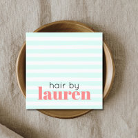 Cheveux Bold Rayures Turquoise Blanc Moderne