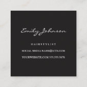 Carte De Visite Carré Cheveux Cheveux Aquarelle rose (Dos)