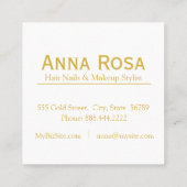 Carte De Visite Carré Cheveux de marbre pourpres foncés d'or populaire (Dos)