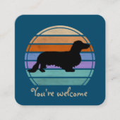 Carte De Visite Carré Cheveux longs Dachshund - Silhouette 1 (Devant)