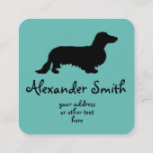 Carte De Visite Carré Cheveux longs Dachshund - Silhouette 1 (Dos)