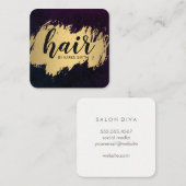 Carte De Visite Carré Cheveux / Or brossé (Devant / Derrière)