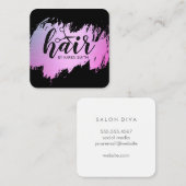 Carte De Visite Carré CHEVEUX / Or brossé (Glamour) (Devant / Derrière)