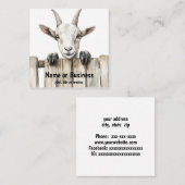Carte De Visite Carré Chèvre par une clôture (Devant / Derrière)