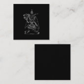 Carte De Visite Carré Chèvre Satan Black Magie Lucifer Occult Cadeau (Devant / Derrière)