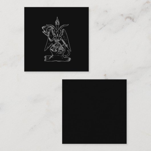 Carte De Visite Carré Chèvre Satan Black Magie Lucifer Occult Cadeau (Devant / Derrière)