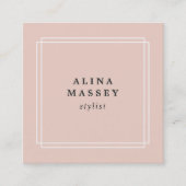 Carte De Visite Carré Chic Blush | Médias sociaux (Devant)
