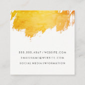 Carte De Visite Carré Chic Brossé Orange Expressif (Dos)