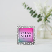 Carte De Visite Carré Chic Couleur texture Motif gris (Debout devant)