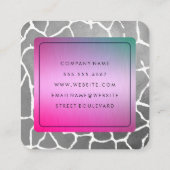 Carte De Visite Carré Chic Couleur texture Motif gris (Dos)