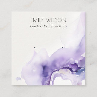 Carte De Visite Carré Chic Dusky Lilac Abstract Watercolor Agate Earring