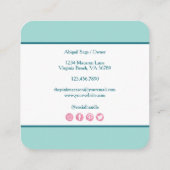 Carte De Visite Carré Chic et tendance Mint Macaron bleu moderne minimal (Dos)