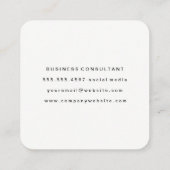 Carte De Visite Carré Chic Faux Gold brossé | Grain de bois (Dos)