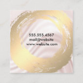 Carte De Visite Carré Chic Faux Or Brossé Silk Drapery (Dos)