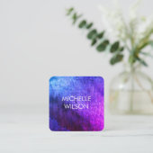 Carte De Visite Carré Chic Grunge Colorée (Debout devant)