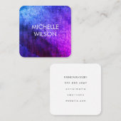 Carte De Visite Carré Chic Grunge Colorée (Devant / Derrière)