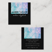 Carte De Visite Carré Chic Grunge Colorée (Devant / Derrière)