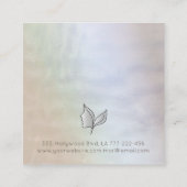 Carte De Visite Carré Chic holographique élégante fille face feuille (Dos)