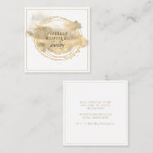 Carte De Visite Carré Chic joaillier designer Parties scintillant or Pla (Devant / Derrière)