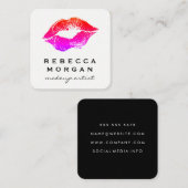 Carte De Visite Carré Chic Lipstick Kiss (Devant / Derrière)