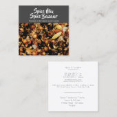 Carte De Visite Carré Chic moderne de blanc gris de photographie de (Devant / Derrière)