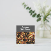 Carte De Visite Carré Chic moderne de blanc gris de photographie de (Debout devant)