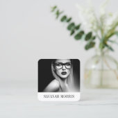Carte De Visite Carré Chic Moderne Minimal Simple Photo Professionnelle (Debout devant)