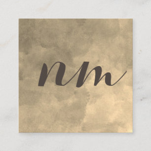 Carte De Visite Carré Chic Monogram Sepia Arrière - plan
