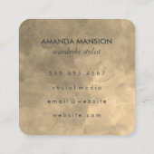 Carte De Visite Carré Chic Monogram Sepia Arrière - plan (Dos)