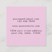 Carte De Visite Carré Chic Pastel rose Lavande Lavande Grunge Texture (Dos)