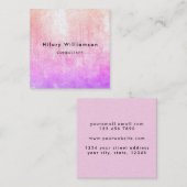 Carte De Visite Carré Chic Pastel rose Lavande Lavande Grunge Texture (Devant / Derrière)