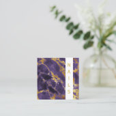 Carte De Visite Carré *~* Chic Populaire Gold foncé clous de marbre pour (Debout devant)