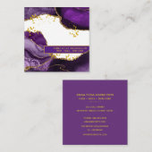 Carte De Visite Carré *~* Chic Populaire Parties scintillant Or Purple A (Devant / Derrière)