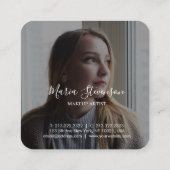 Carte De Visite Carré Chic Professional 2 Photos noir et blanc (Dos)